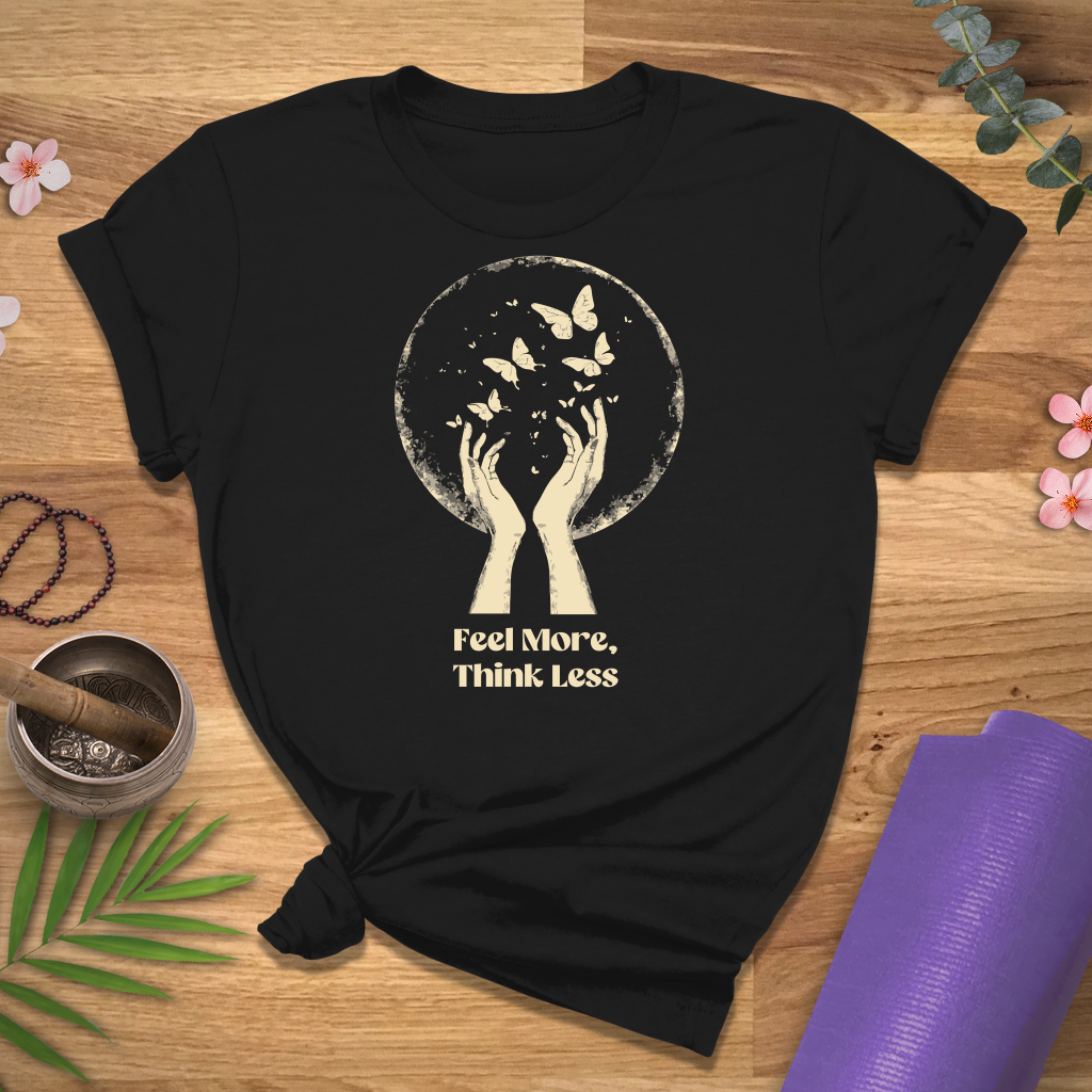 Bfly Moon Feel More Think Less Tee