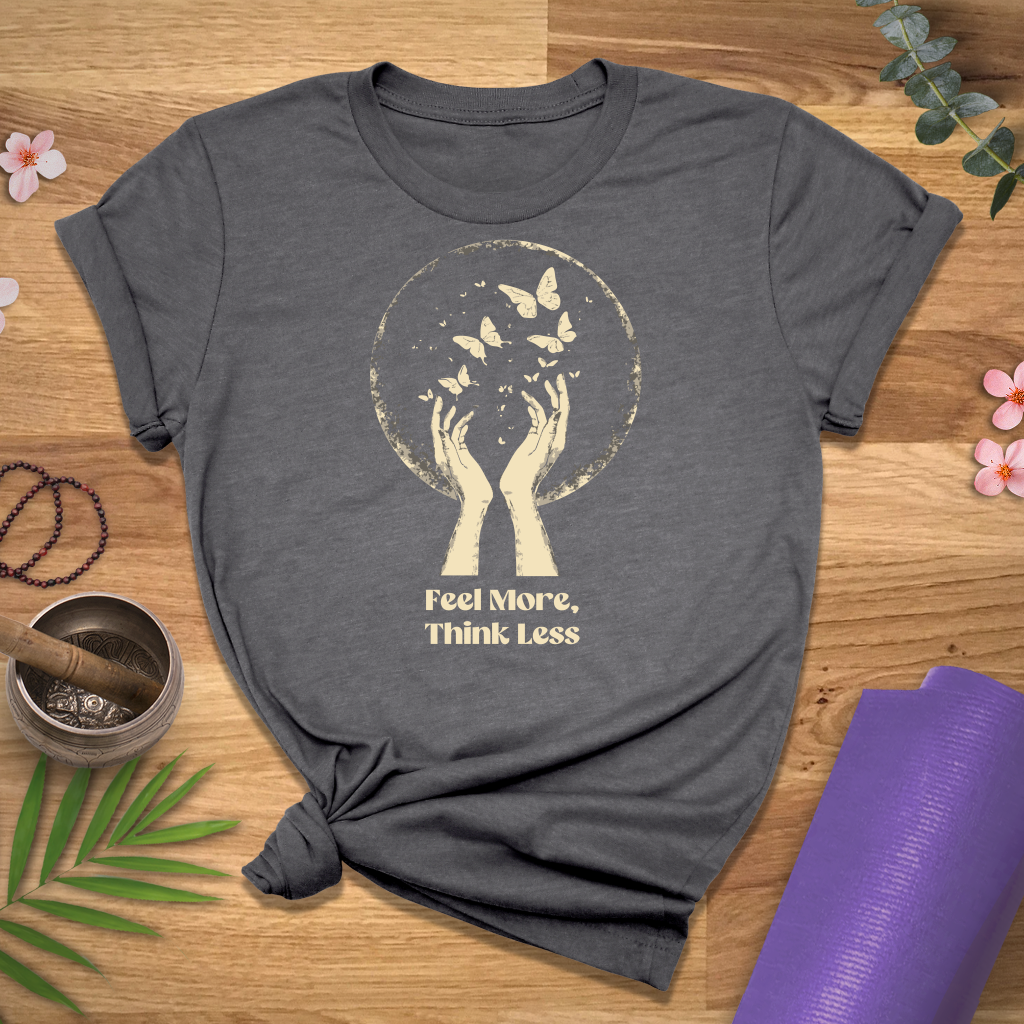 Bfly Moon Feel More Think Less Tee