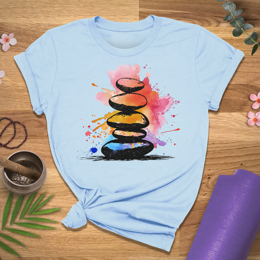 Stacking Rock Watercolor Tee