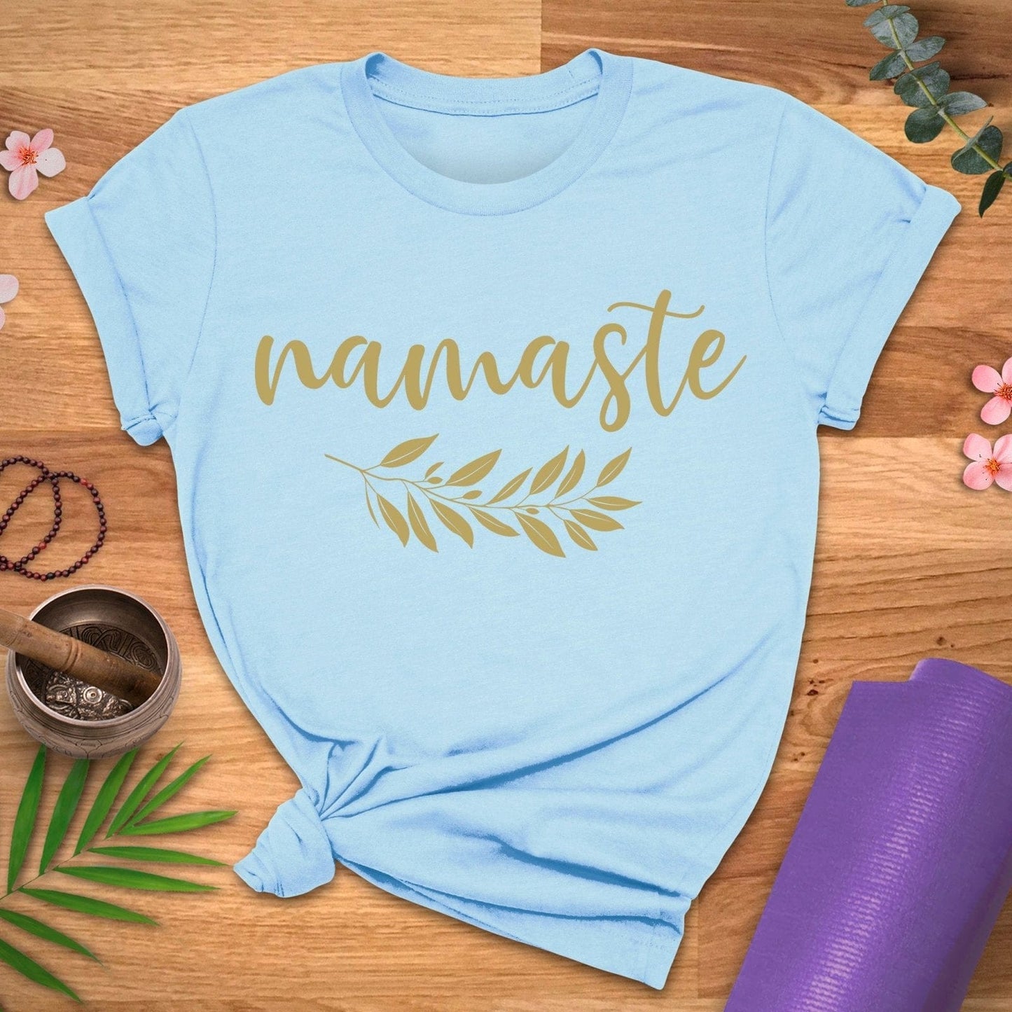 Namaste Gold Leaf Tee - ZenWear - T-Shirt